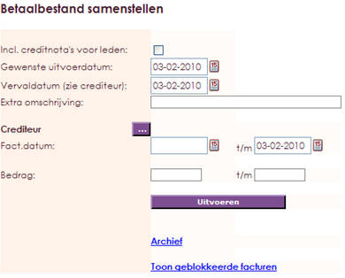 Betaalbestanden samenstellen in e-Captain