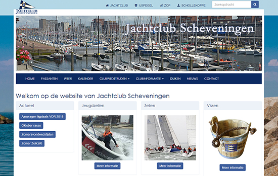 Website voorbeeld jachtclubscheveningen.com in e-Captain