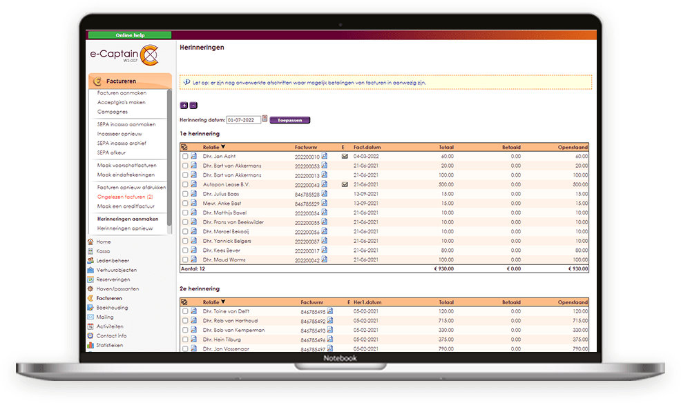 laptop-factureren-herinneringen-aanmaken