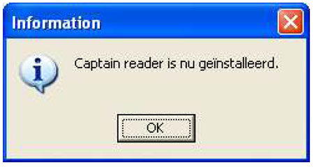 Word e-Captain Reader installatie voorbeeldscherm